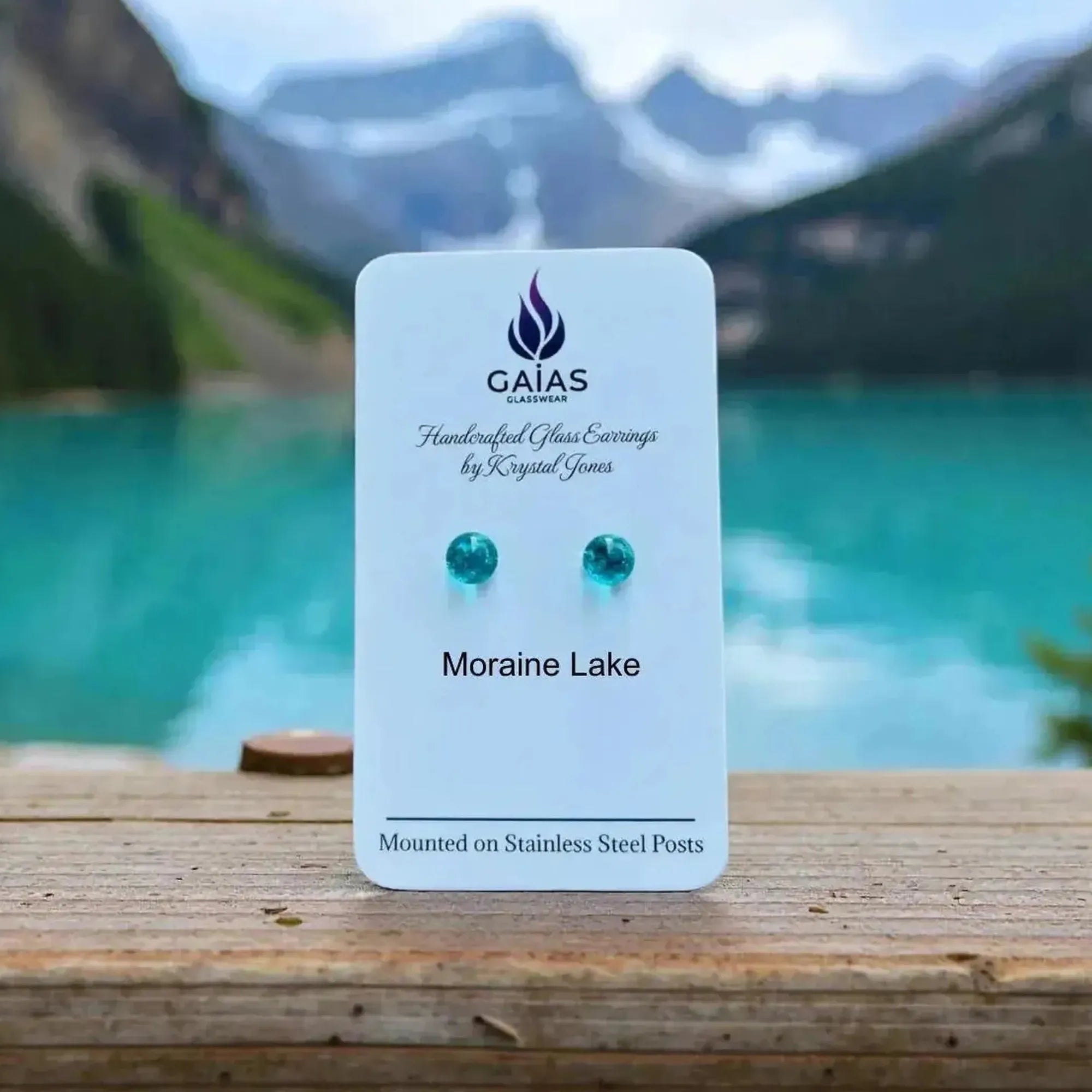 Moraine Lake | Fused Glass Stud Earring